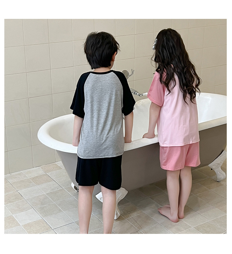 子どもパジャマ ねこモチーフ ラグラン夏パジャマ