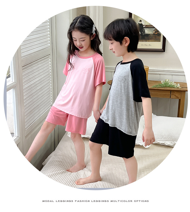 子どもパジャマ ねこモチーフ ラグラン夏パジャマ