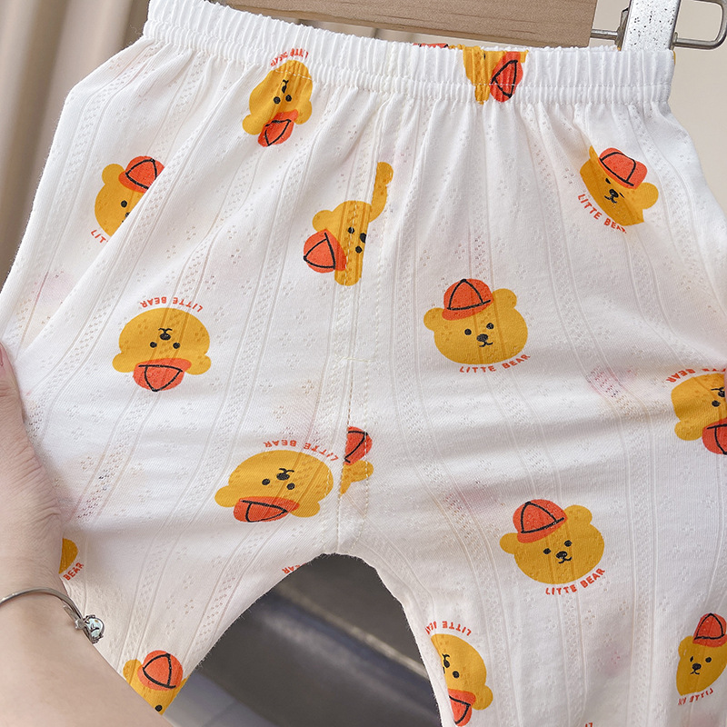 子どもパジャマ くま模様の涼やか半袖パジャマ