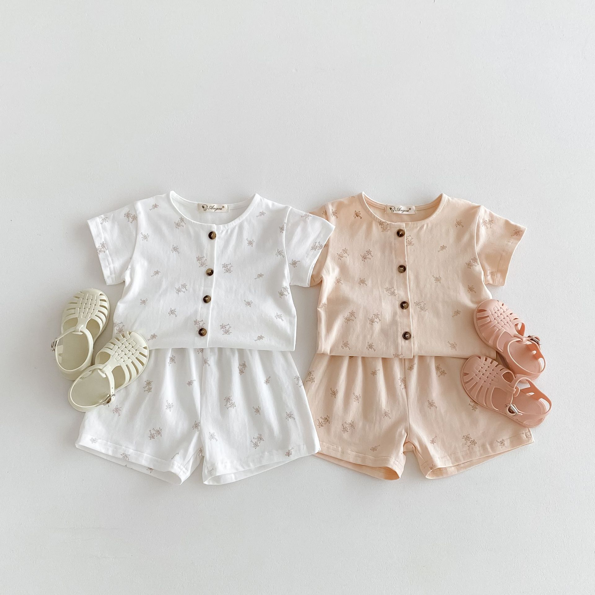 子どもパジャマ 小花刺繍セパレートパジャマ