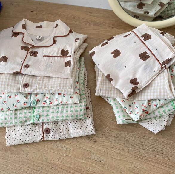 子どもパジャマ 夏用子ども可愛い柄半袖パジャマ上下セット5色展開