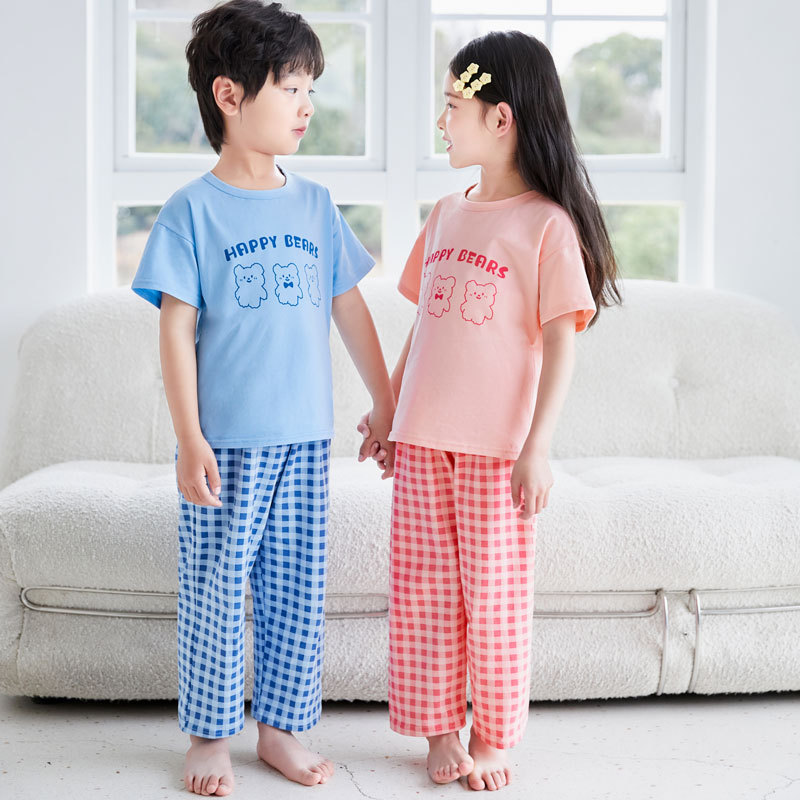 子どもパジャマ にこにこくまさん半袖パジャマセット
