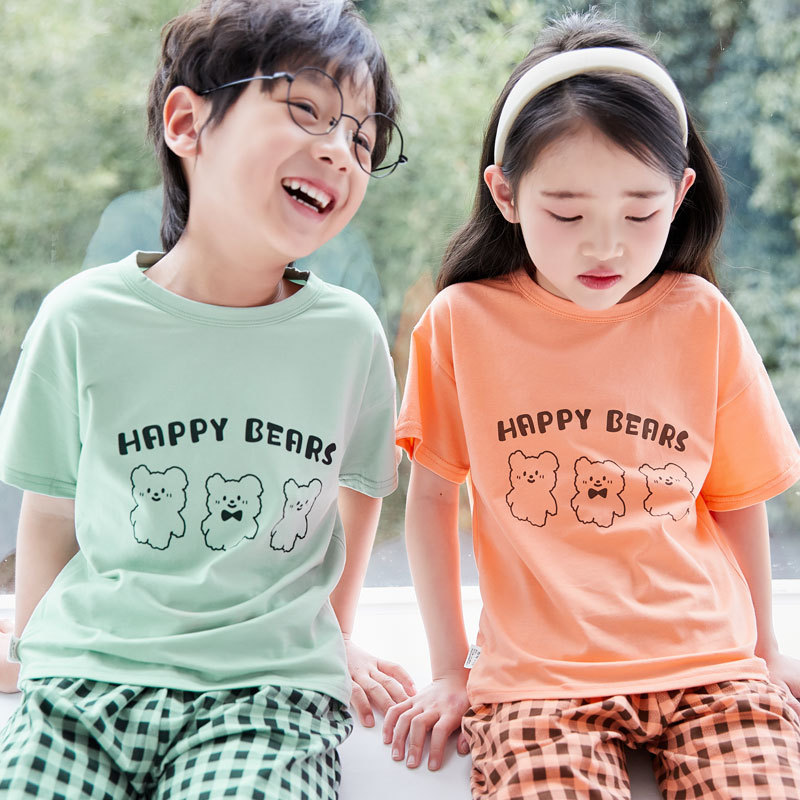 子どもパジャマ にこにこくまさん半袖パジャマセット