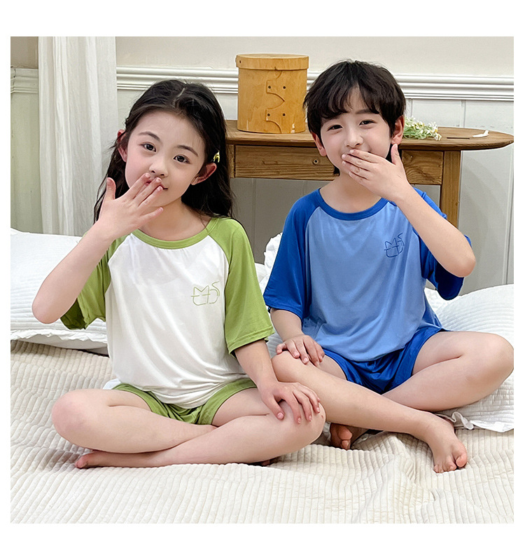 子どもパジャマ ねこモチーフ ラグラン夏パジャマ