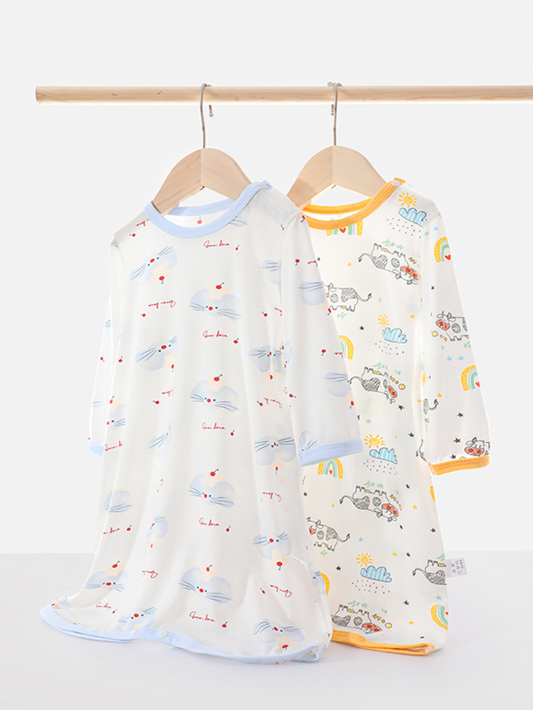 子どもパジャマ　夏男児用ワンピース型寝間着 可愛い動物柄スリーパー