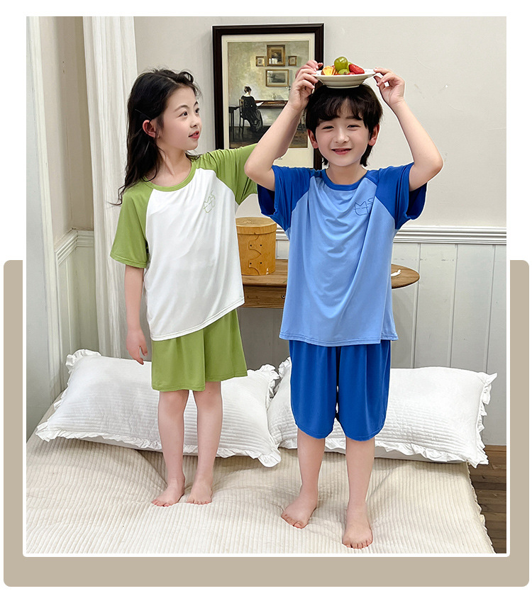 子どもパジャマ ねこモチーフ ラグラン夏パジャマ