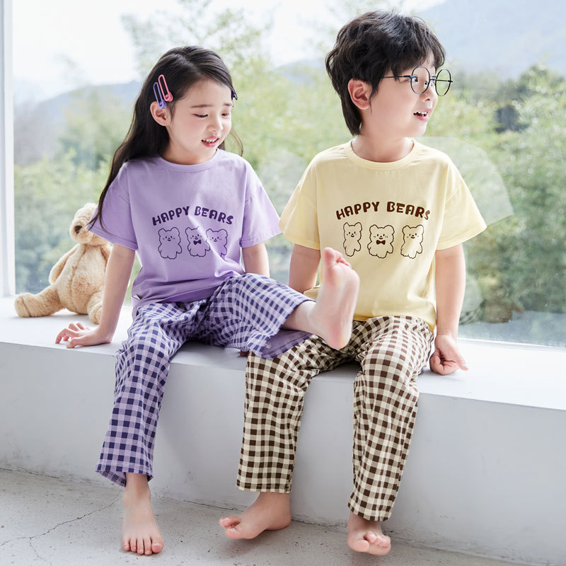 子どもパジャマ にこにこくまさん半袖パジャマセット