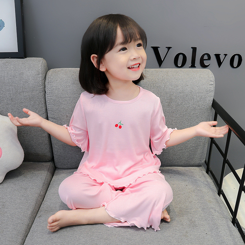 子どもパジャマ さくらんぼワンポイント涼やかパジャマ