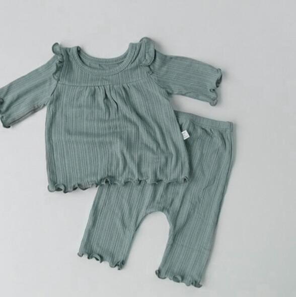 子どもパジャマ 夏用 フリル付き コットンパジャマ 赤ちゃん用ルームウェア