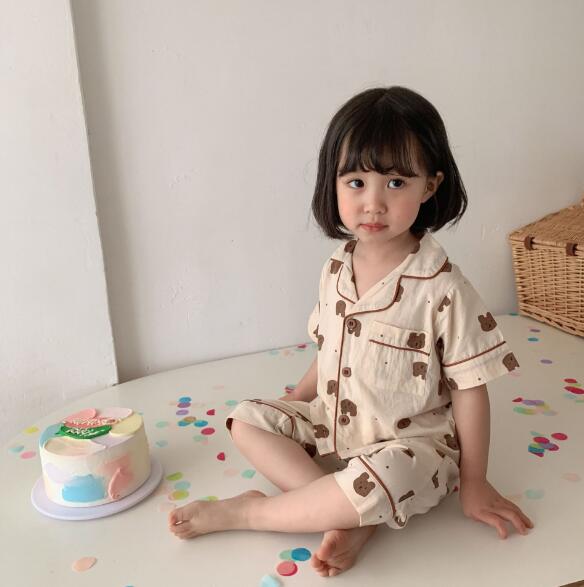 子どもパジャマ 夏用子ども可愛い柄半袖パジャマ上下セット5色展開