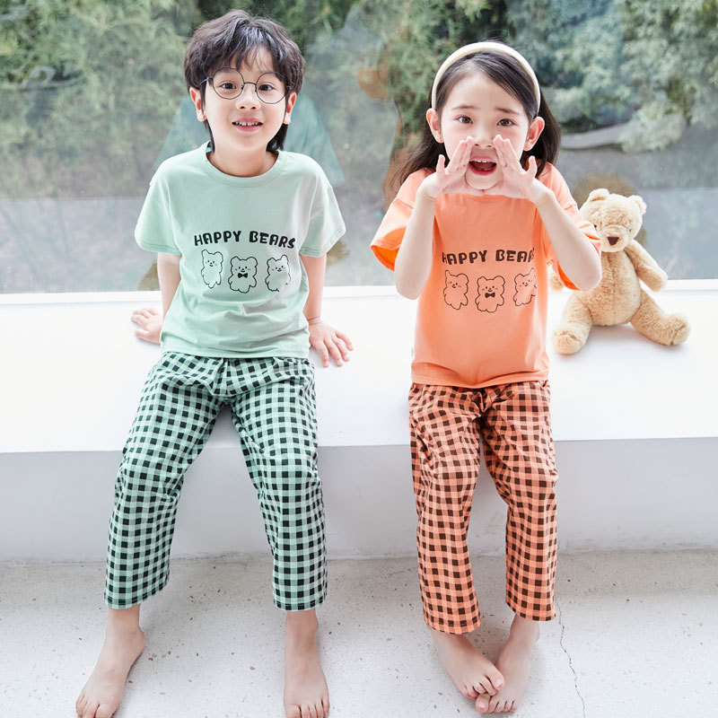 子どもパジャマ にこにこくまさん半袖パジャマセット