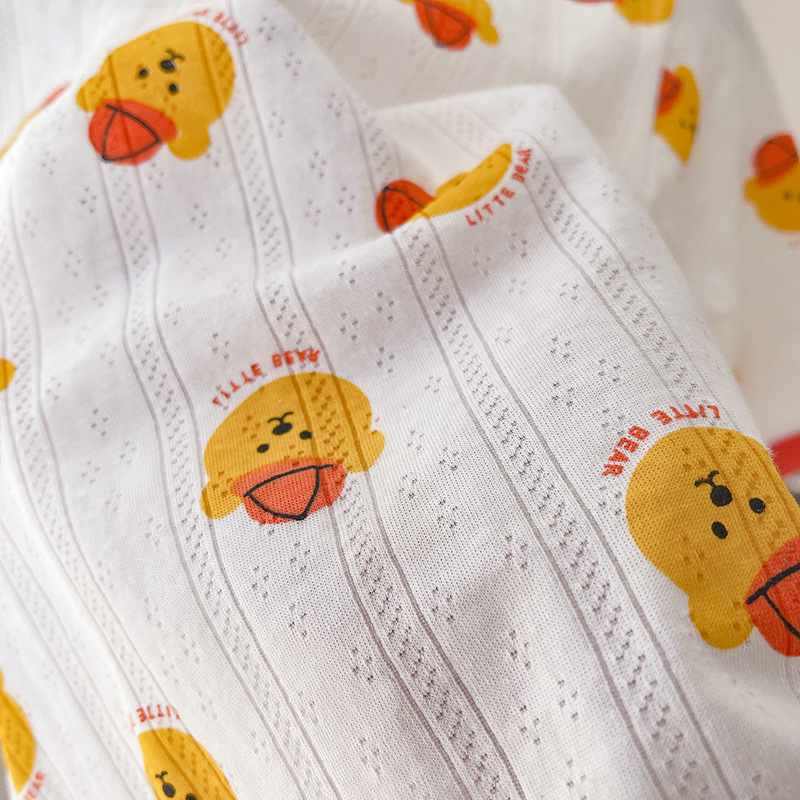 子どもパジャマ くま模様の涼やか半袖パジャマ