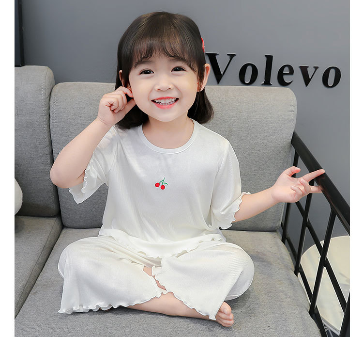 子どもパジャマ さくらんぼワンポイント涼やかパジャマ