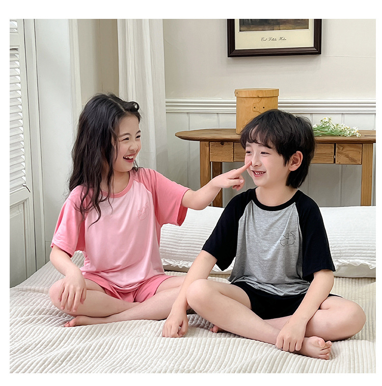 子どもパジャマ ねこモチーフ ラグラン夏パジャマ