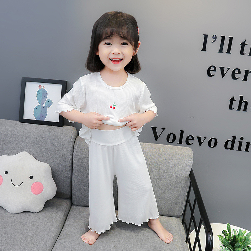 子どもパジャマ さくらんぼワンポイント涼やかパジャマ
