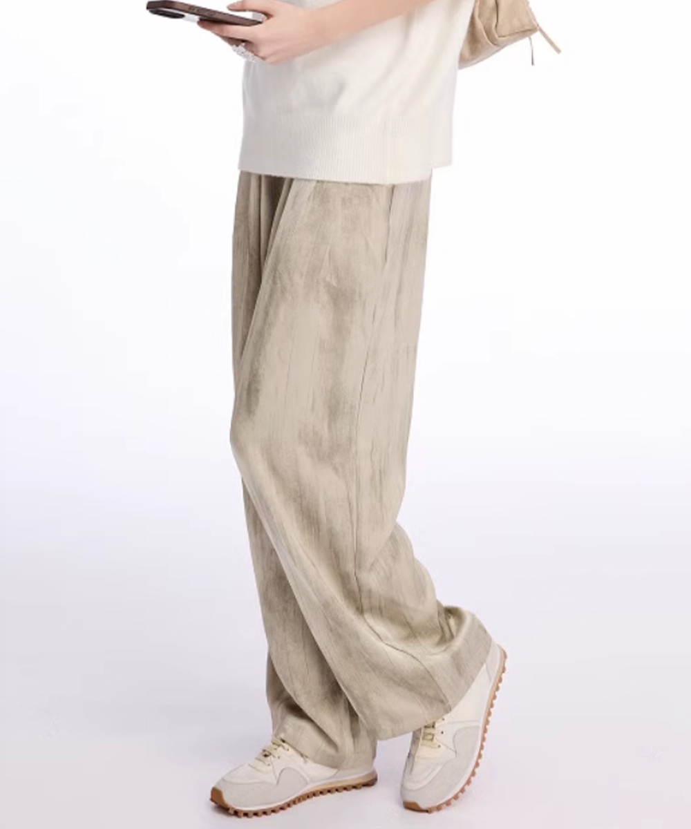 ワークパンツ タイダイ染めワイドチノパン 春夏用美脚パンツ