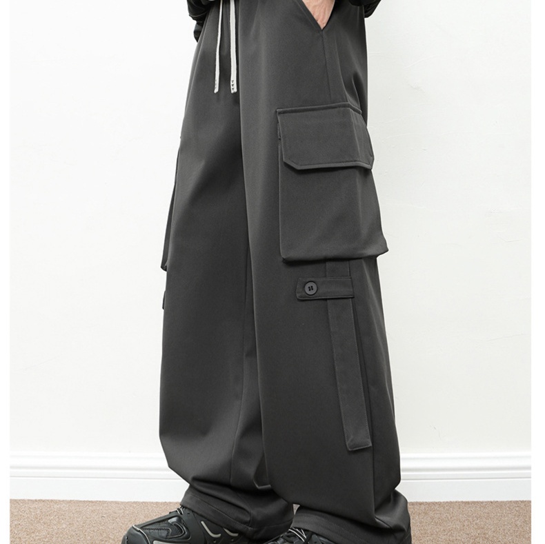 ワークパンツ ゆったりカーゴミリタリーワイドパンツ