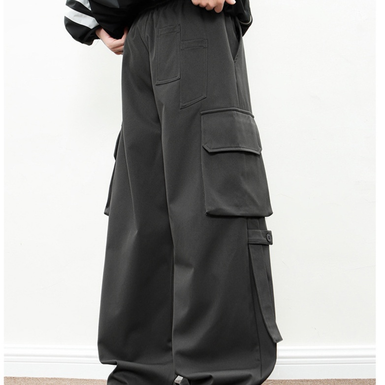 ワークパンツ ゆったりカーゴミリタリーワイドパンツ