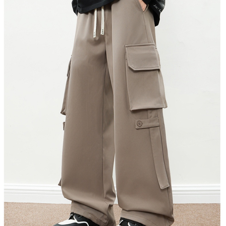 ワークパンツ ゆったりカーゴミリタリーワイドパンツ