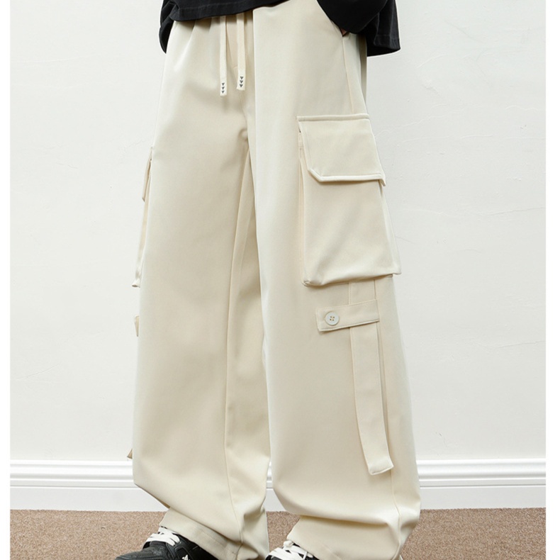 ワークパンツ ゆったりカーゴミリタリーワイドパンツ