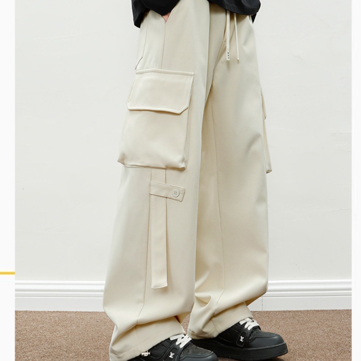 ワークパンツ ゆったりカーゴミリタリーワイドパンツ