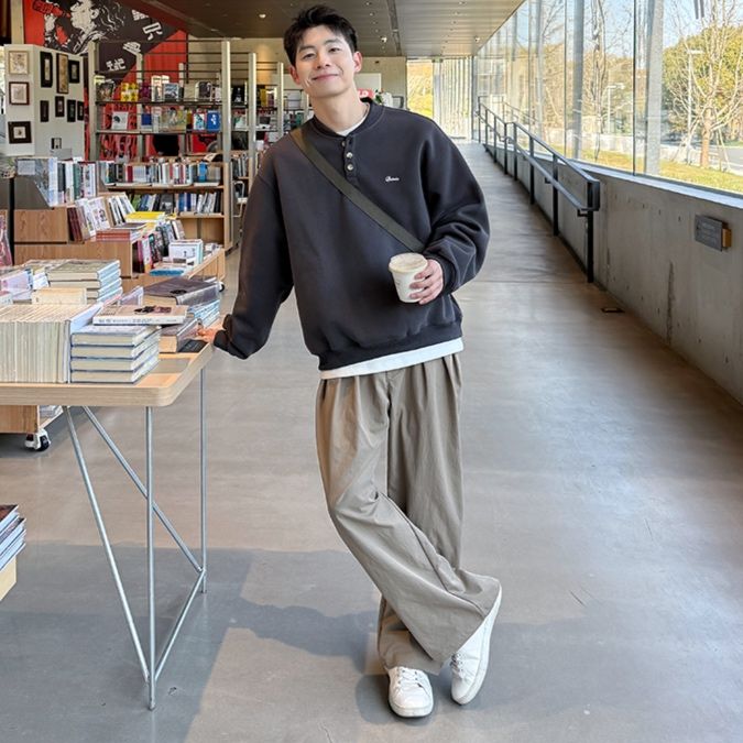 ワークパンツ ゆったりワイドシルエットチノパン