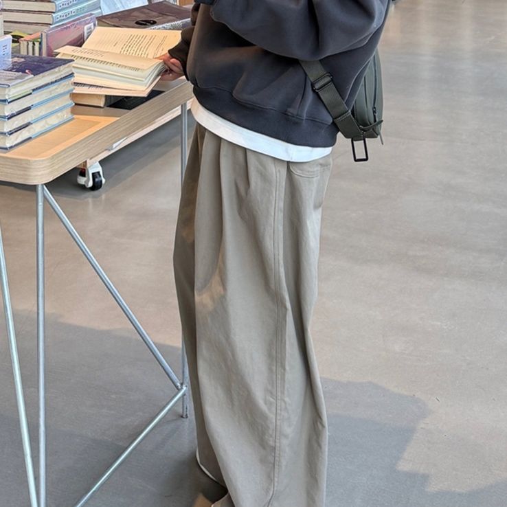 ワークパンツ ゆったりワイドシルエットチノパン