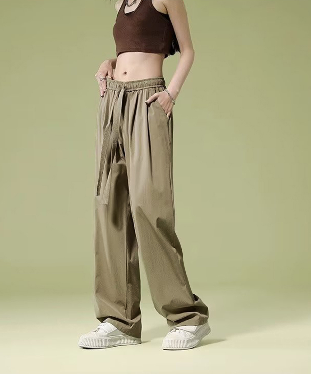 ワークパンツ レディース ハイウエスト 美脚チノパン ワイドシルエット