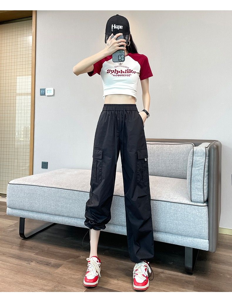 ワークパンツ ゆったりシルエット多機能カーゴパンツ
