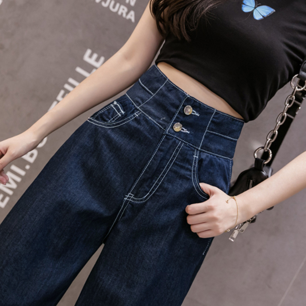 ワークパンツ ハイウエストデニム 美脚ワイドパンツ