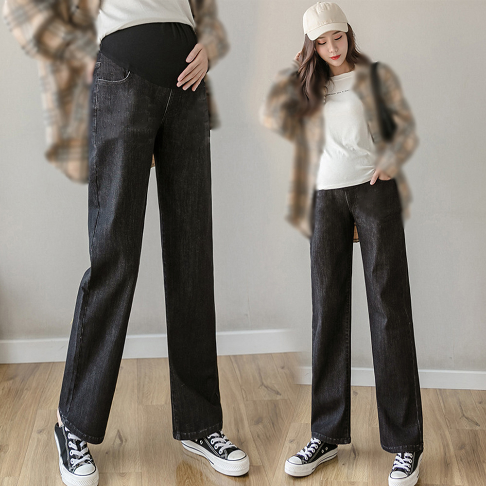 ワークパンツ マタニティ デニム ワイドパンツ 調節可能