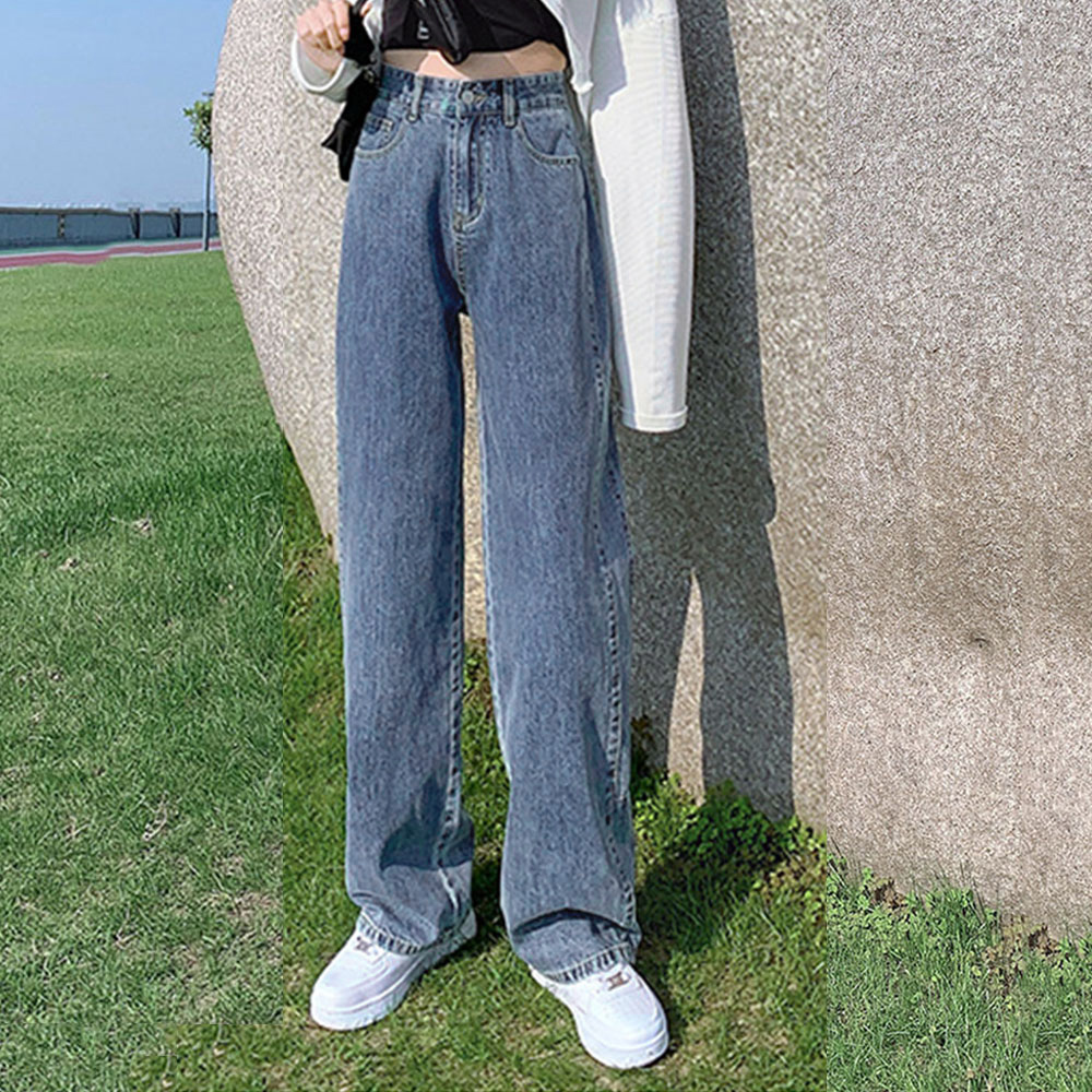 ワークパンツ ハイウエストストレートデニム 美脚効果