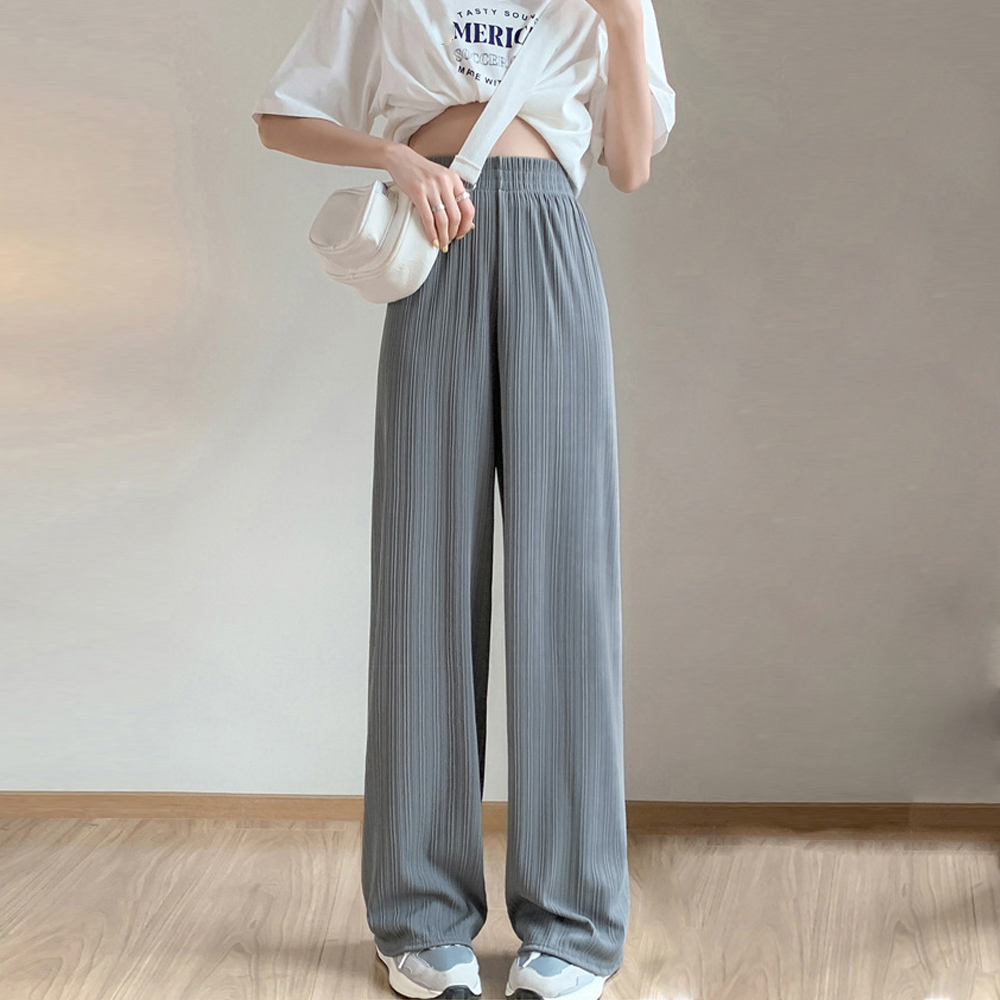 ワークパンツ 美脚効果 プリーツチノパン セミワイド