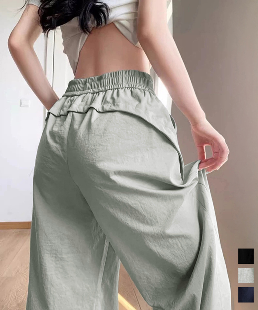 ワークパンツ レディース ハイウエスト ワイドスラックス 美脚パンツ