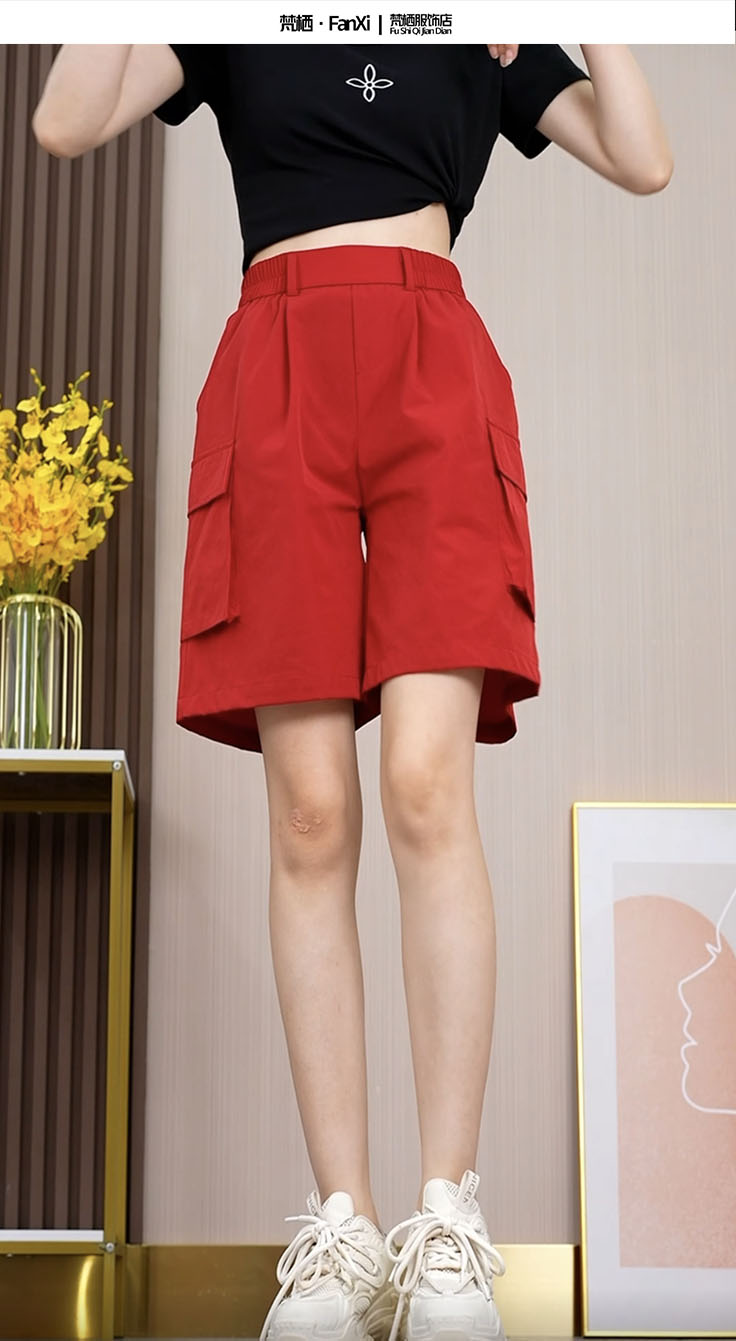 ワークパンツ ポケット付き機能美ショートパンツ