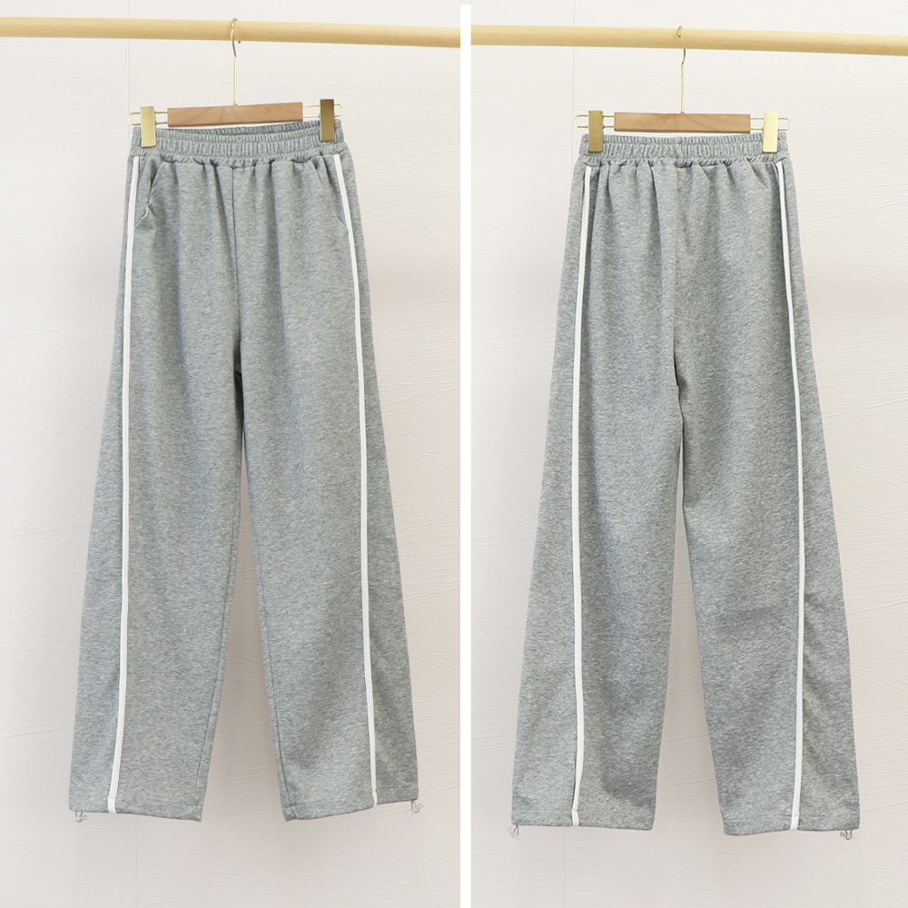 ワークパンツ サイドライン美脚チノパン レディース裾絞り