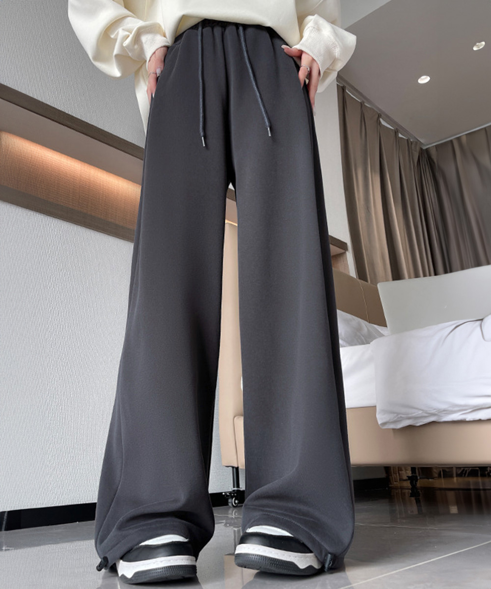 ワークパンツ レディース ワイドチノパン 楽ちんスウェット