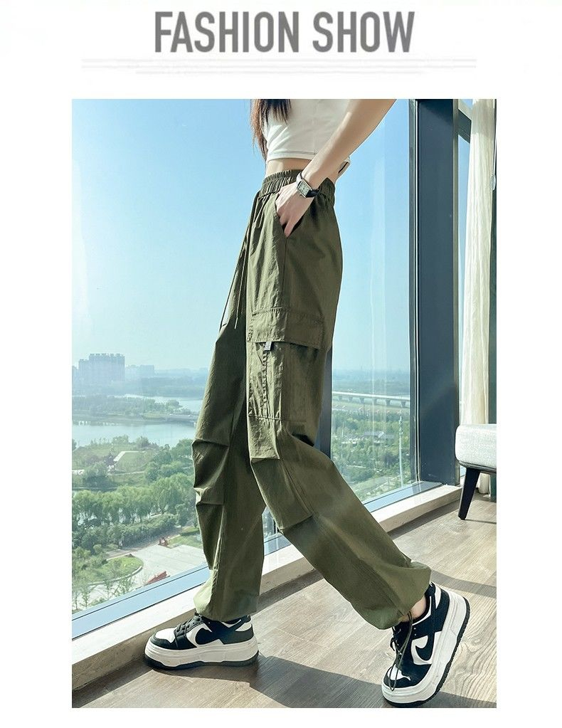 ワークパンツ ゆったりシルエット多機能カーゴパンツ