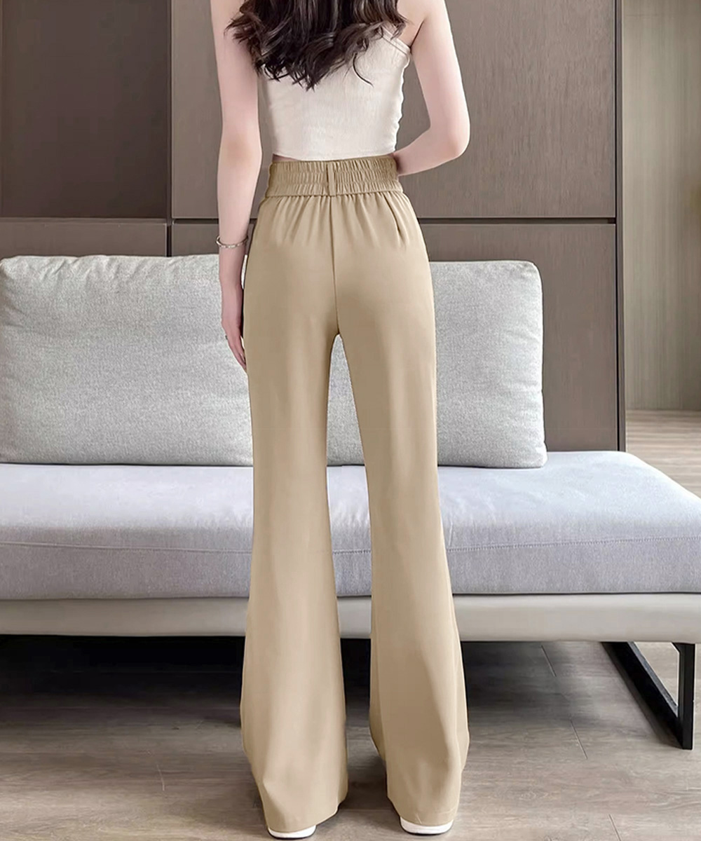 ワークパンツ ハイウエスト美脚フレアスラックス