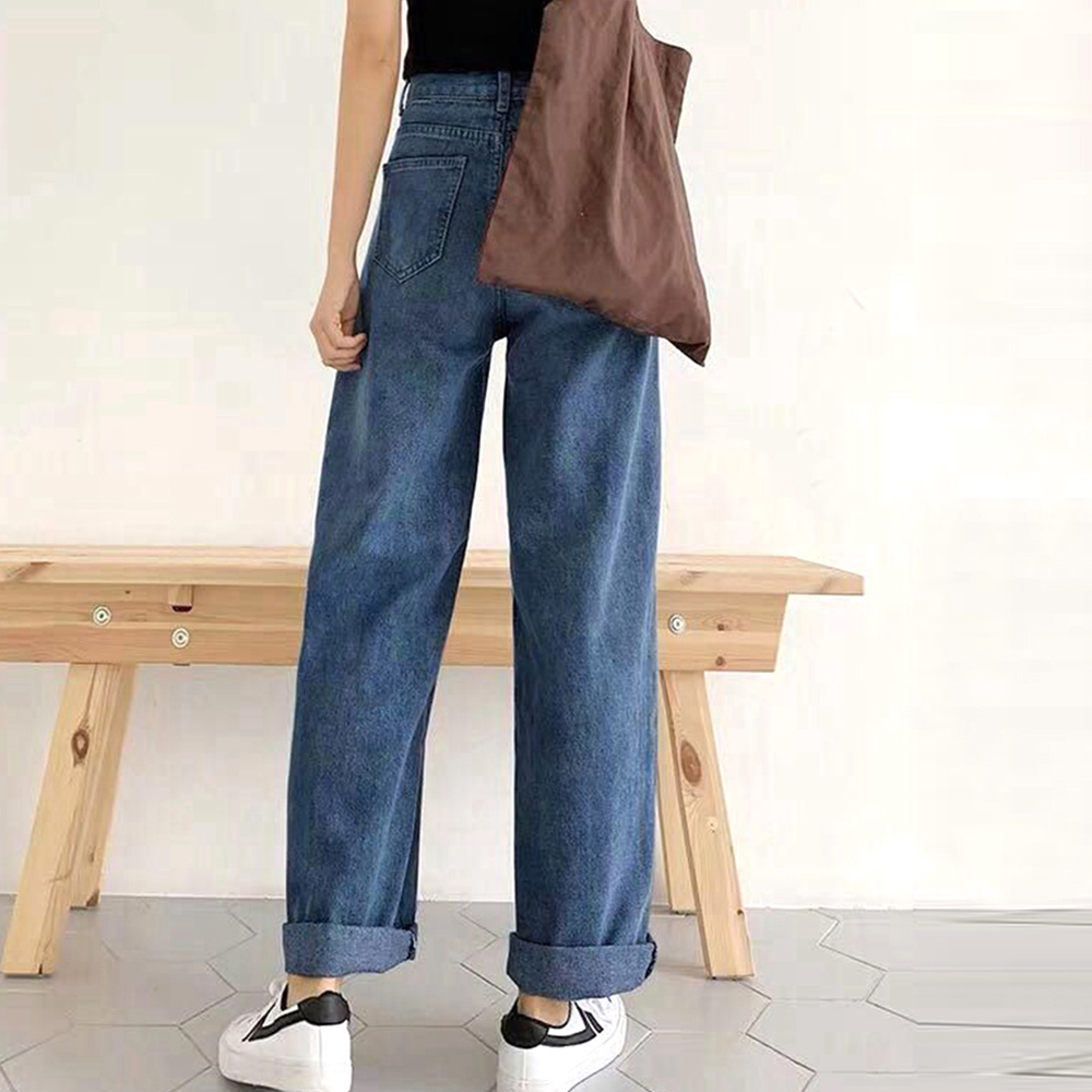 ワークパンツ ハイウエストデニムワイドパンツ 脚長美人