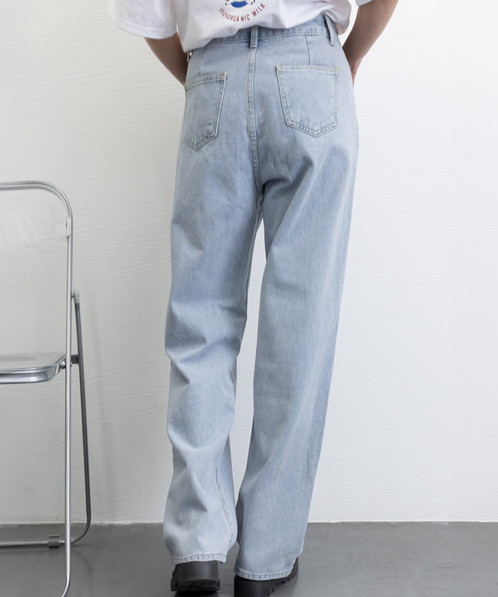 ワークパンツ ハイウエストデニム ワイドパンツ サイズ調整可能