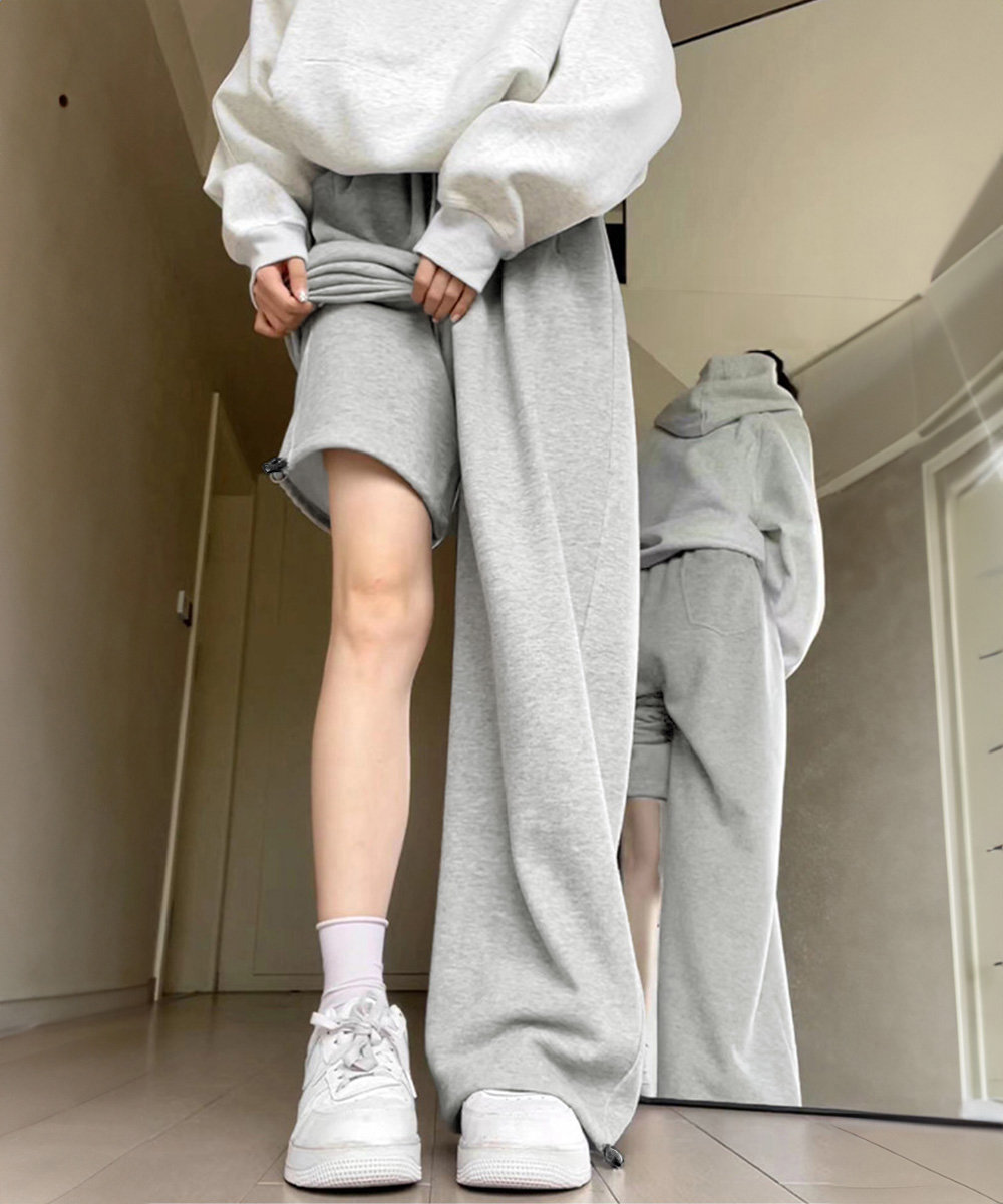ワークパンツ レディース ワイドチノパン 楽ちんスウェット