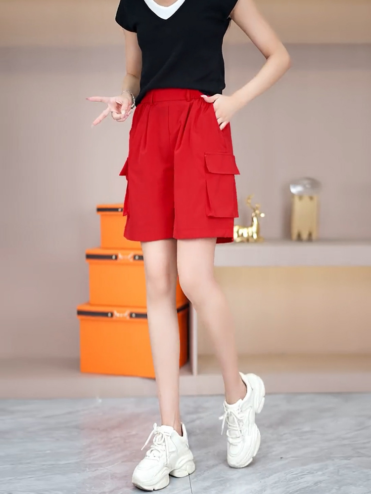 ワークパンツ ポケット付き機能美ショートパンツ