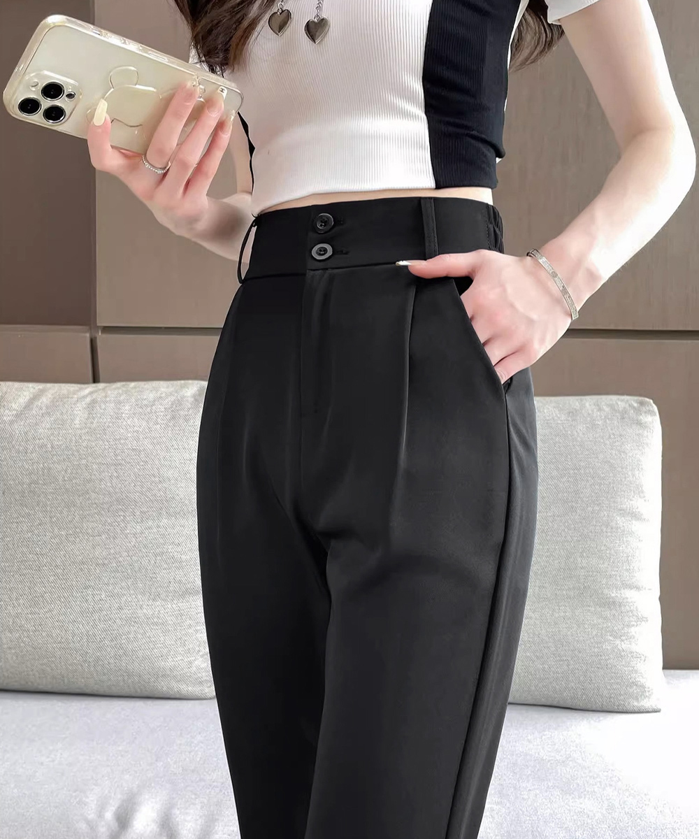 ワークパンツ ハイウエスト美脚フレアスラックス