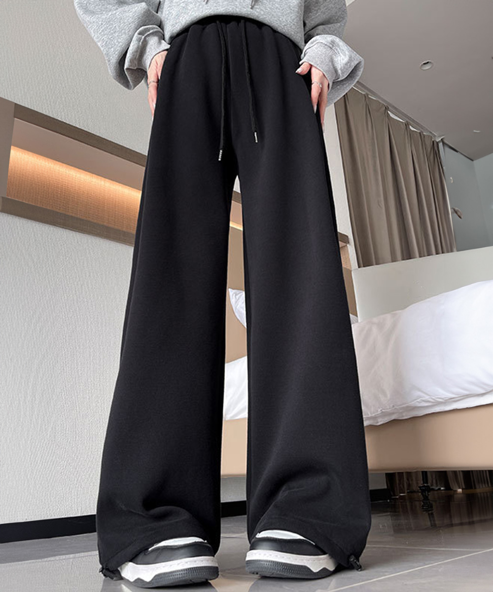 ワークパンツ レディース ワイドチノパン 楽ちんスウェット