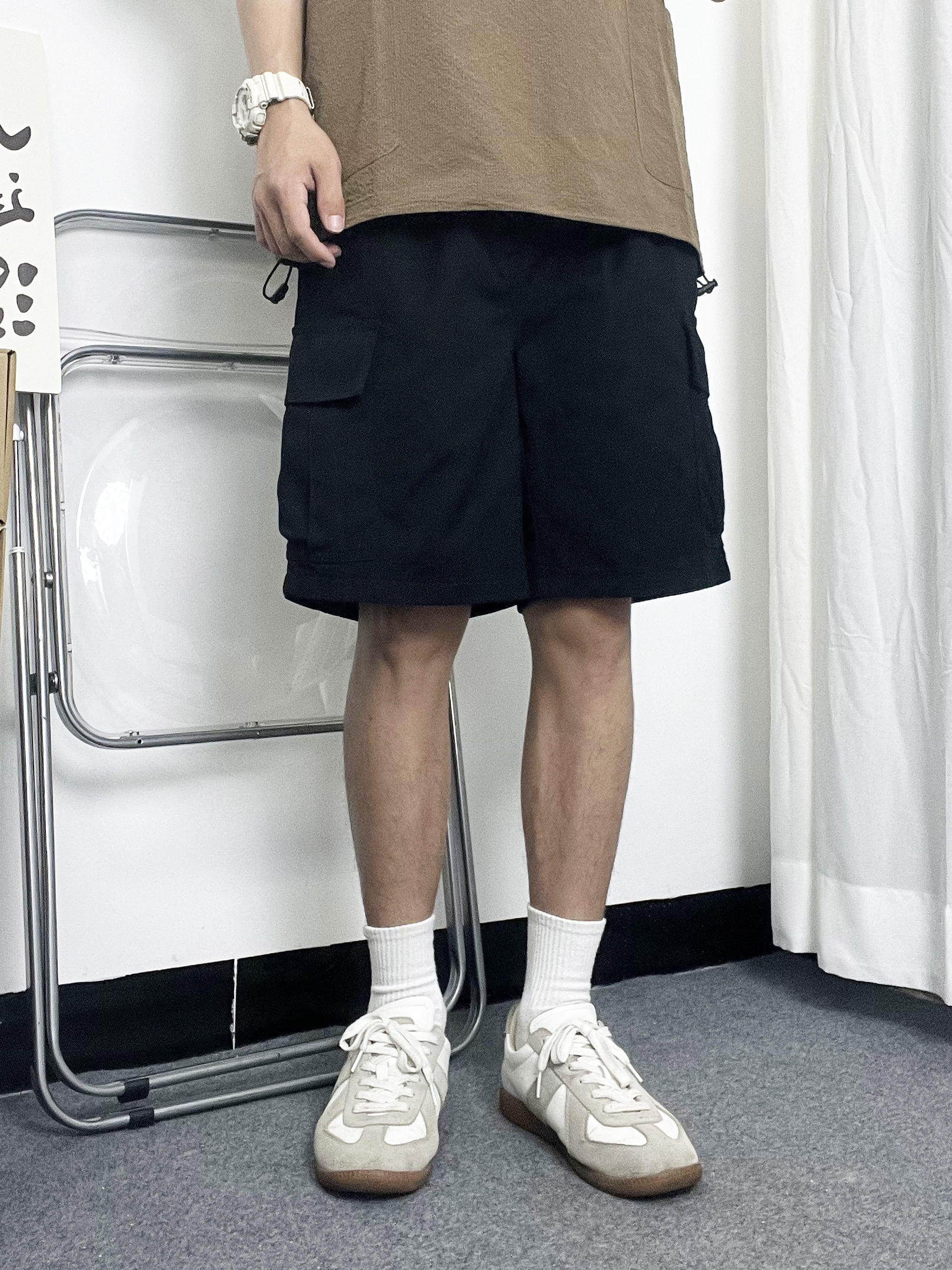ワークパンツ 実用的サイドポケット半ズボン