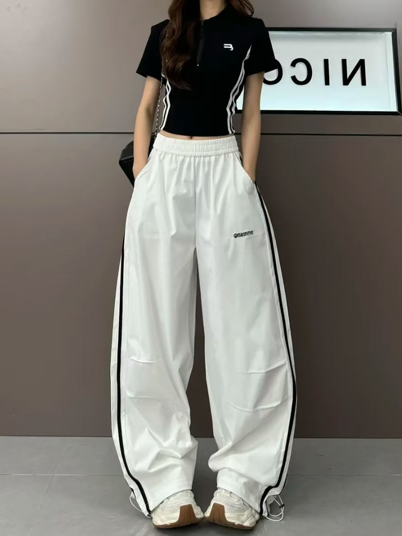 ワークパンツ ライン入りワイドワークパンツ