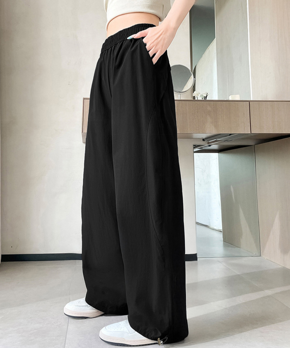 ワークパンツ レディース ハイウエスト ワイドスラックス 美脚パンツ