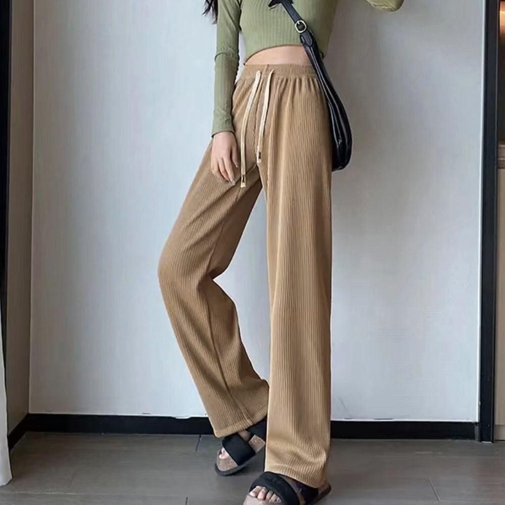 ワークパンツ レディース ハイウエスト セミワイド チノパン