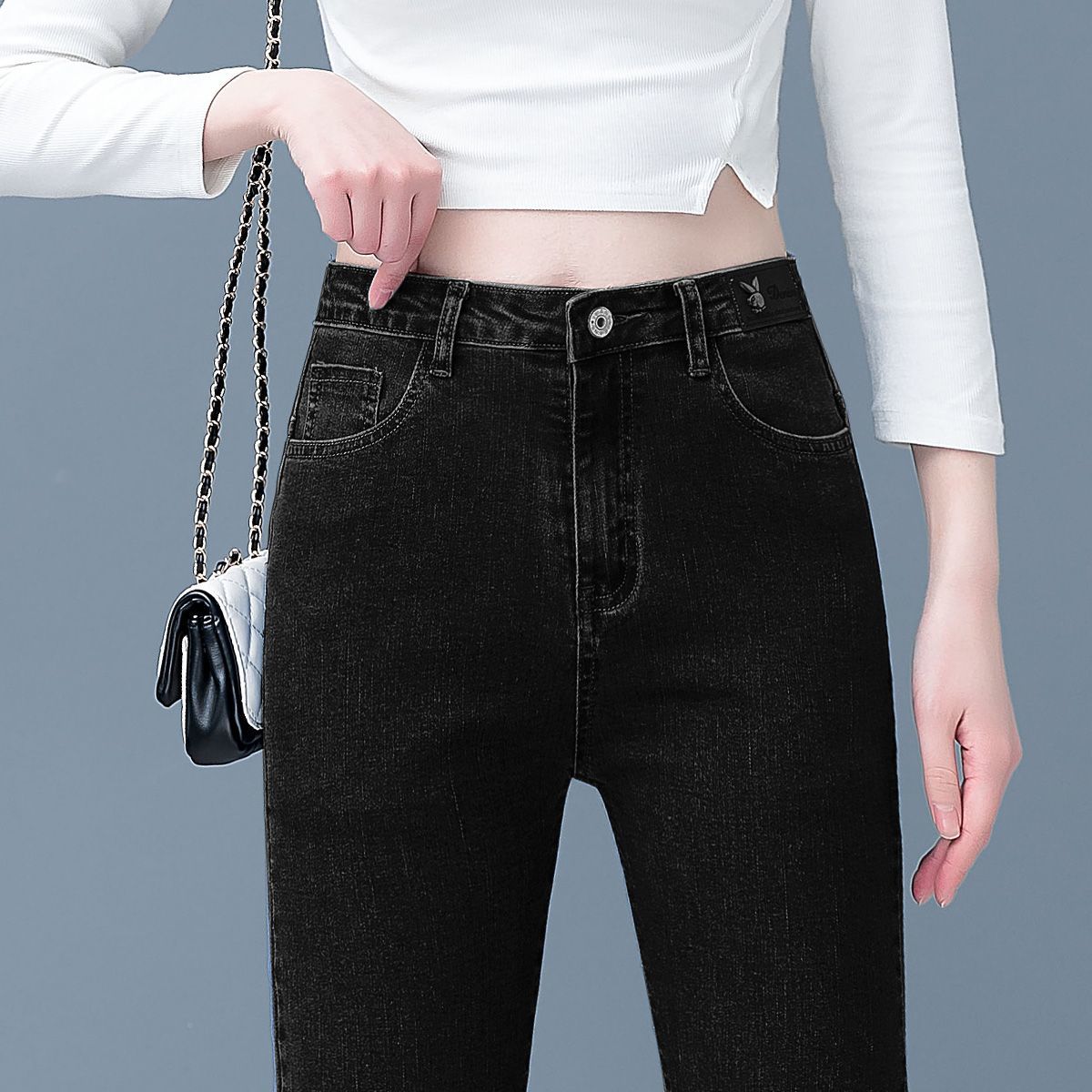 ワークパンツ すっきりシルエット美脚デニム 秋冬